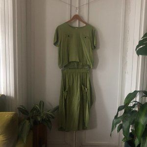 StyleWe Light Green Baggy Two Piece w Pockets (Medium)